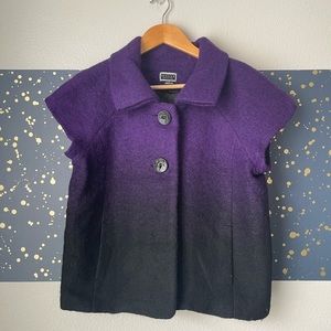 Winged Sleeves Purple/Black Ombré Felt Jacket